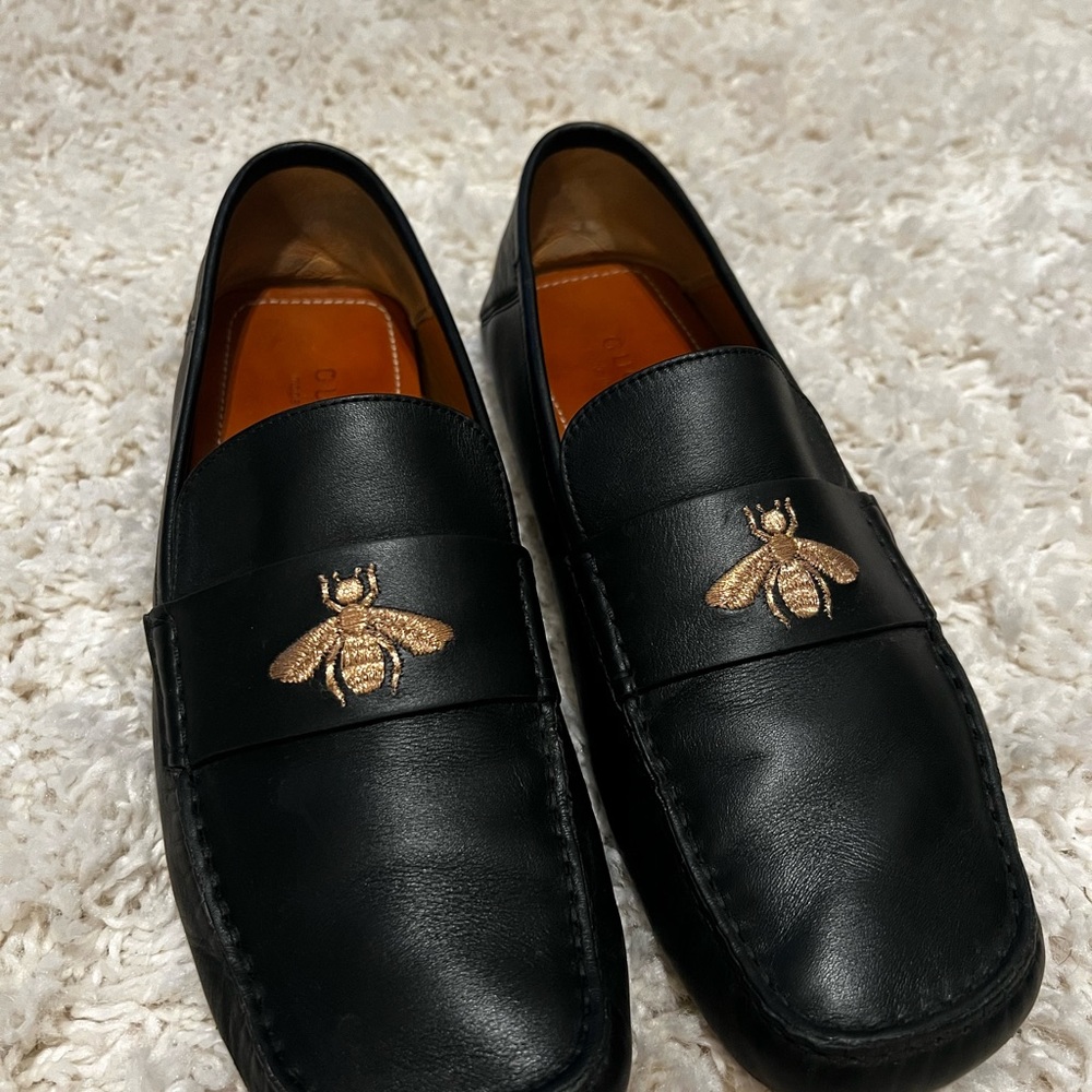 Gucci Men’s Rare Iconic New Runway Bee Leather Loafer Shoe